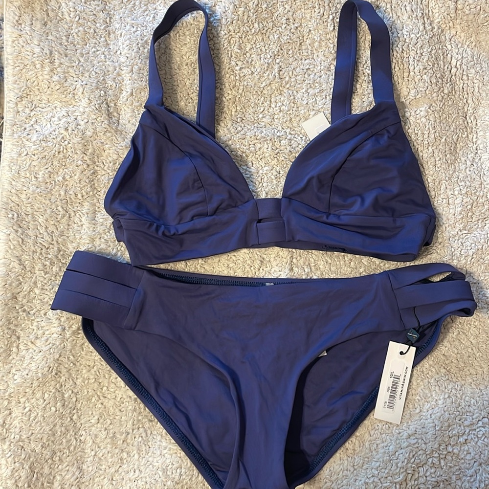 NWT Vitamin A EcoLux Bikini in Deep Blue - Size 10/L - Picture 3 of 8